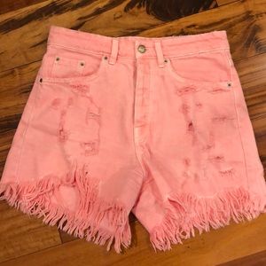 Zara pink jean shorts